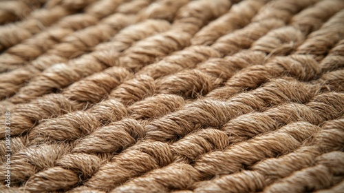 Close-Up View of Natural Fiber Rope Texture