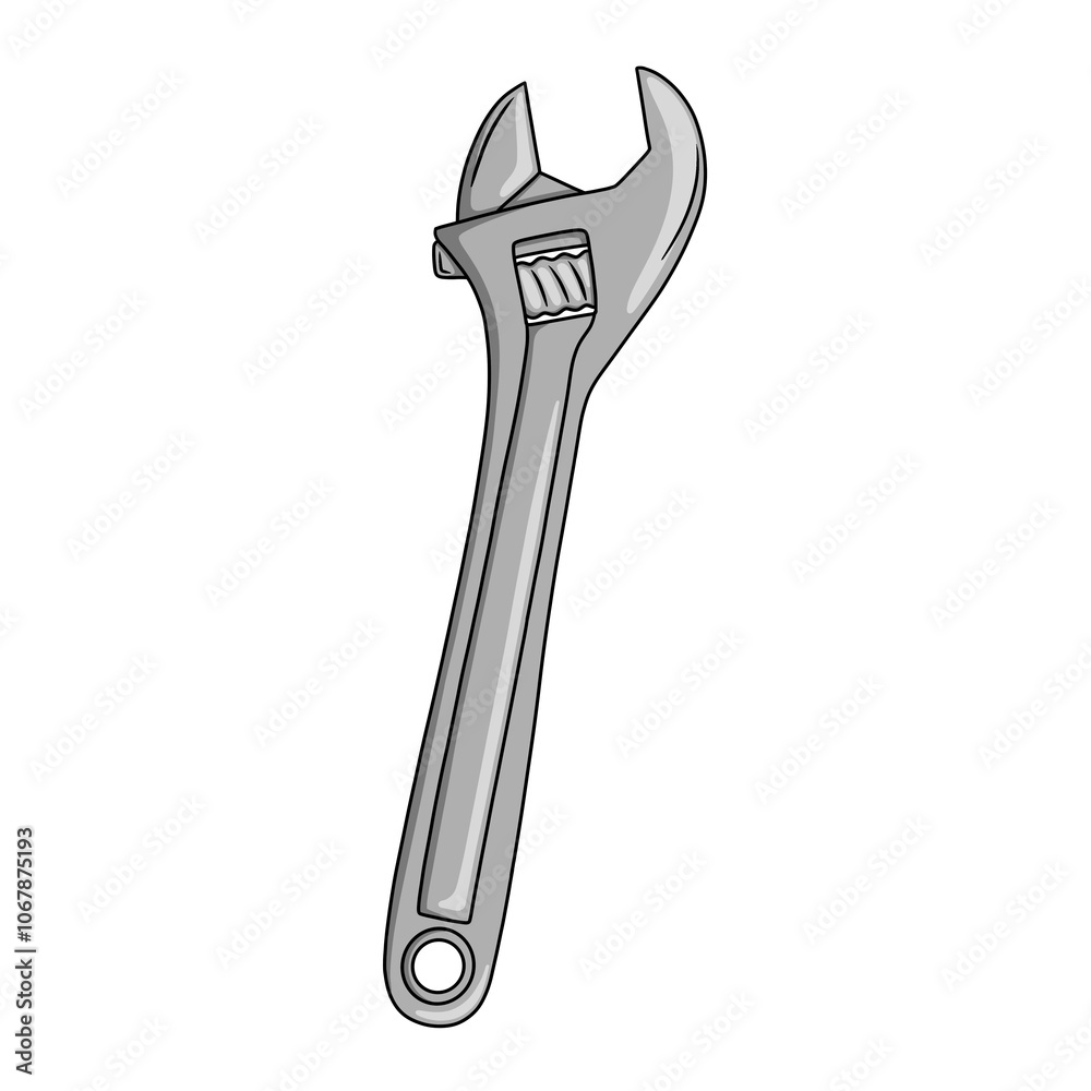 Adjustable crescent wrench isolated on orange background Adjustable crescent wrench isolated on orange background
