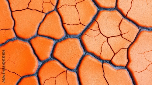 Abstract Orange Cracked Surface Texture Background Design Element