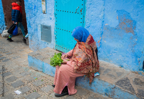 women in blue city