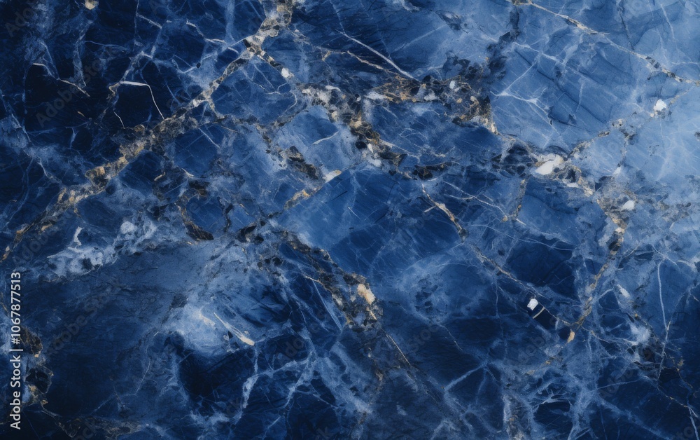A blue marble with a crack in it