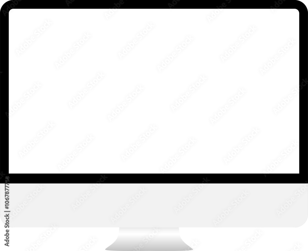 Empty copy space smart computer screen with white space, editable vector illustration. LED computer screen isolated Empty copy space smart computer screen with white space, editable vector illustration. LED computer screen isolated