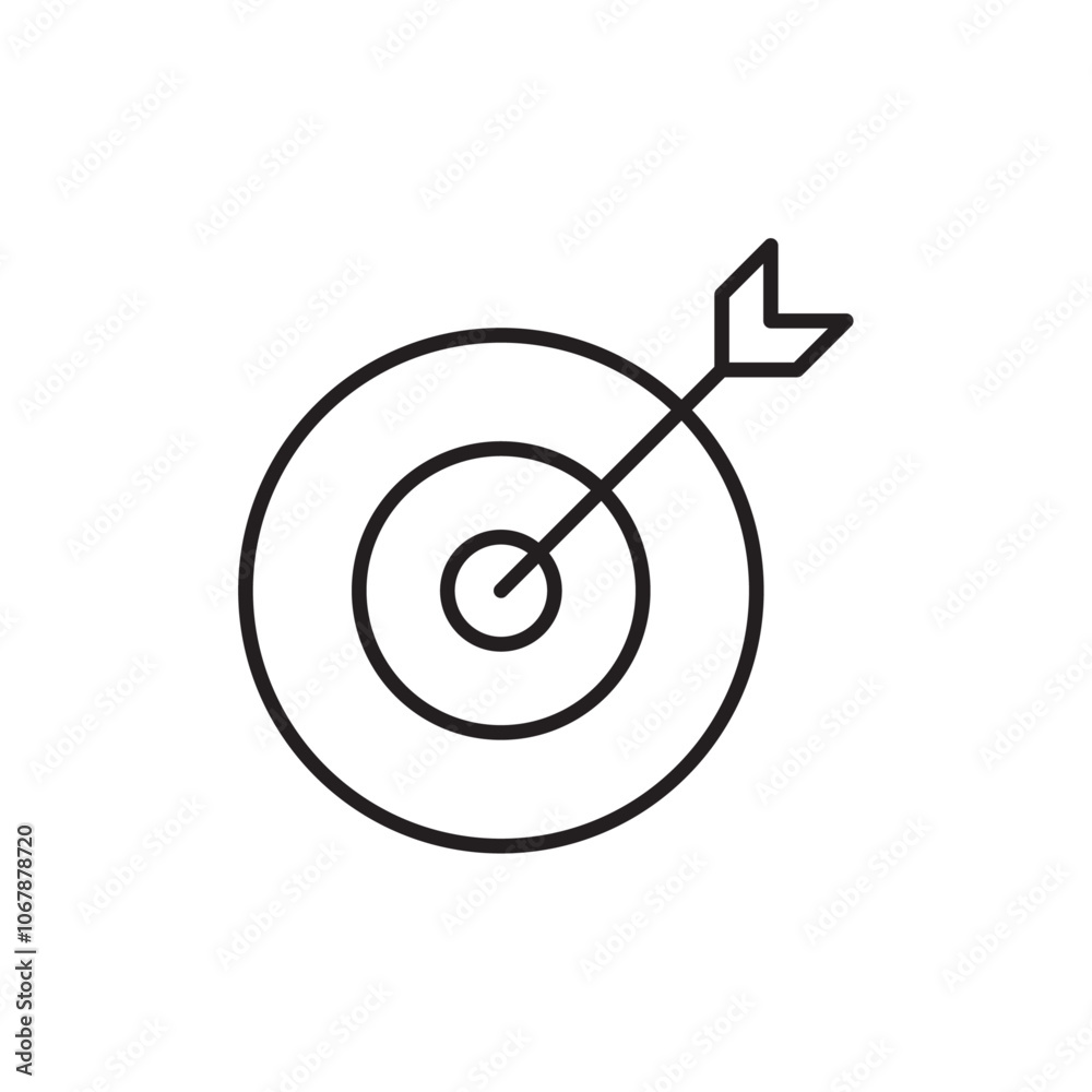 Bulls eye icon Outline set in black and white color Bulls eye icon Outline set in black and white color