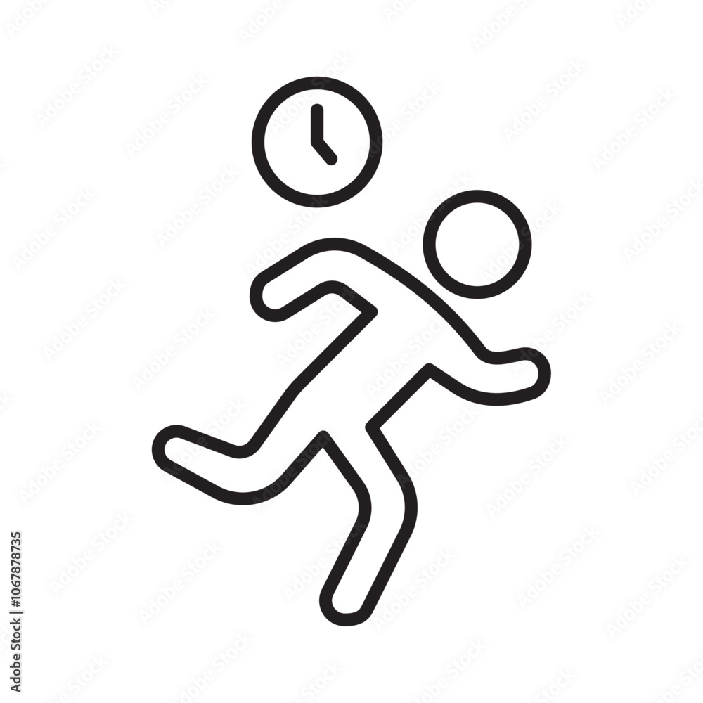 Busy icon Outline set in black and white color Busy icon Outline set in black and white color