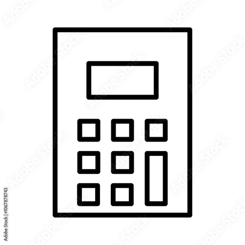 Calculator icon Outline set in black and white color