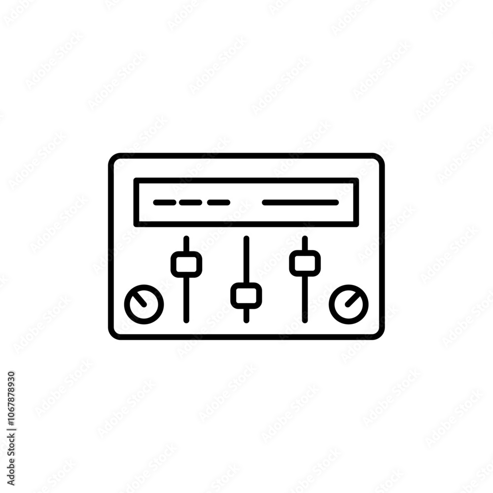 Control panel icon Outline set in black and white color Control panel icon Outline set in black and white color