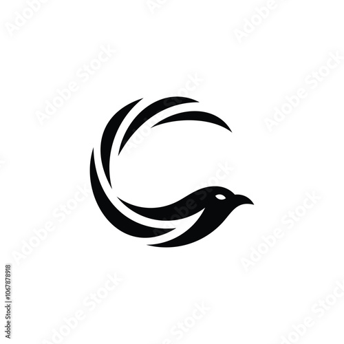 creative letter C logo flying birds logo design