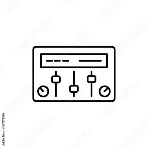 Control panel icon Outline set in black and white color