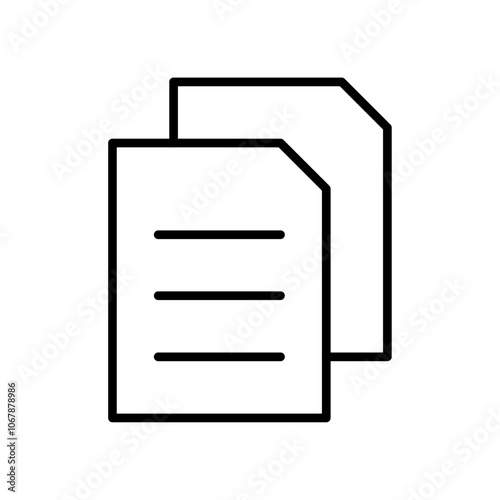 Copy icon Outline set in black and white color