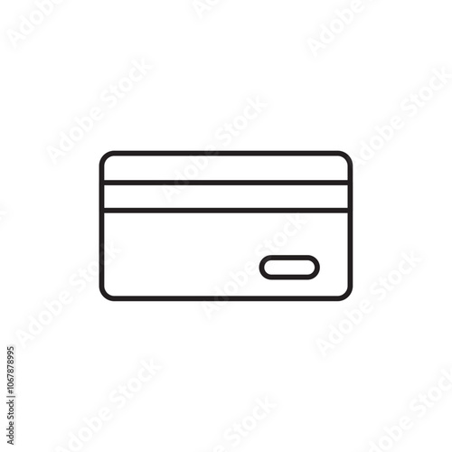 Credit card icon Outline set in black and white color