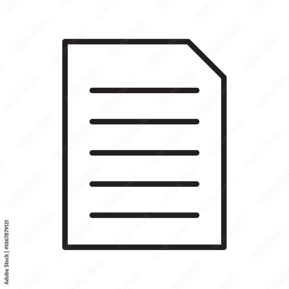 Document icon Outline set in black and white color Document icon Outline set in black and white color
