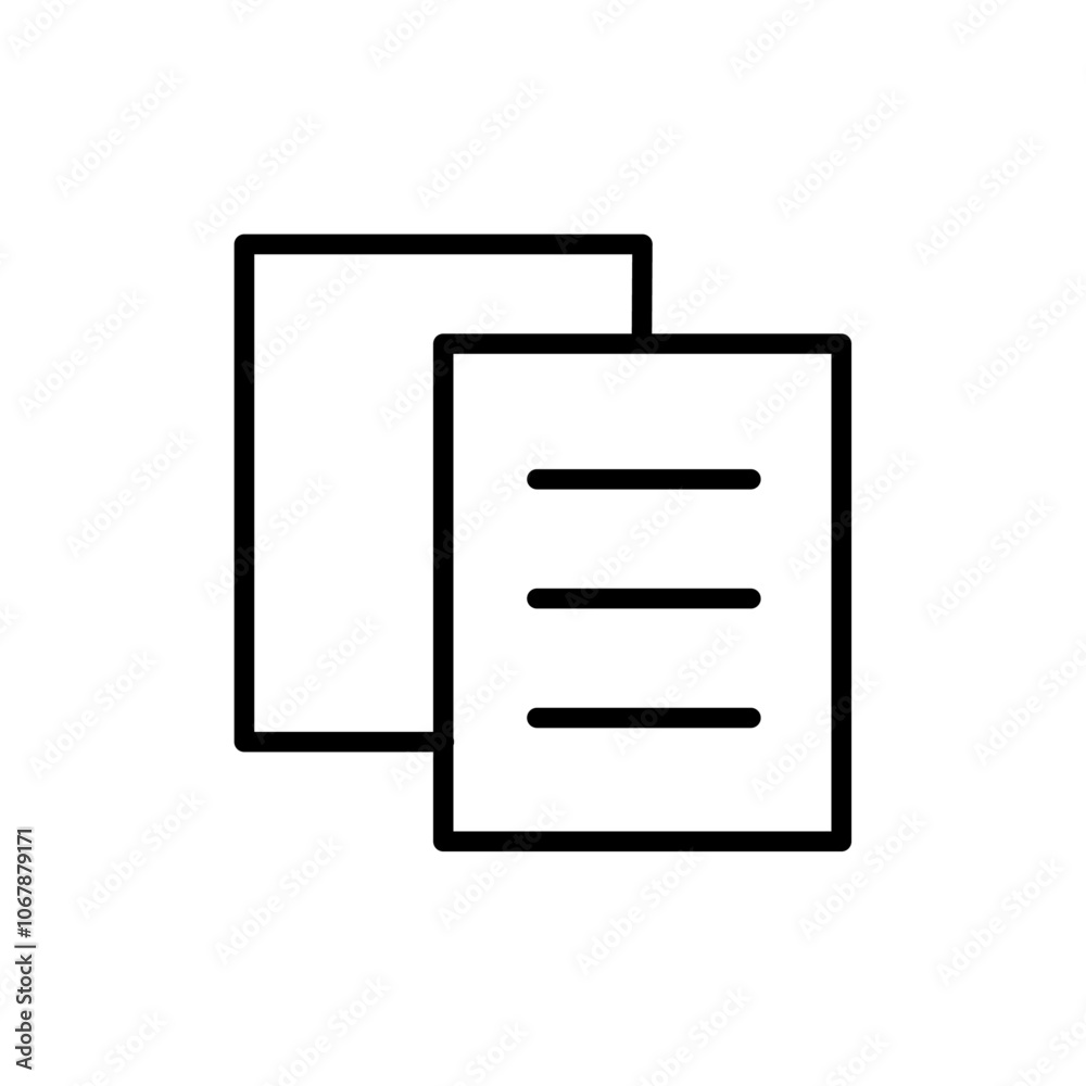 Duplicate icon Outline set in black and white color Duplicate icon Outline set in black and white color