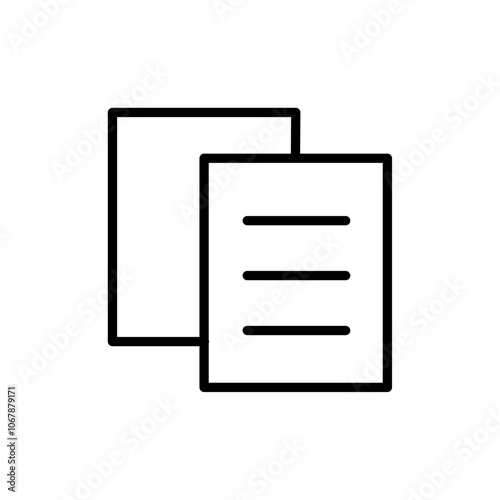 Duplicate icon Outline set in black and white color