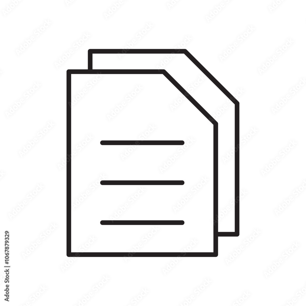 File icon Outline set in black and white color File icon Outline set in black and white color