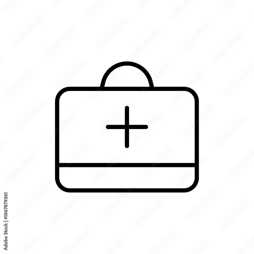 First aid icon Outline set in black and white color First aid icon Outline set in black and white color