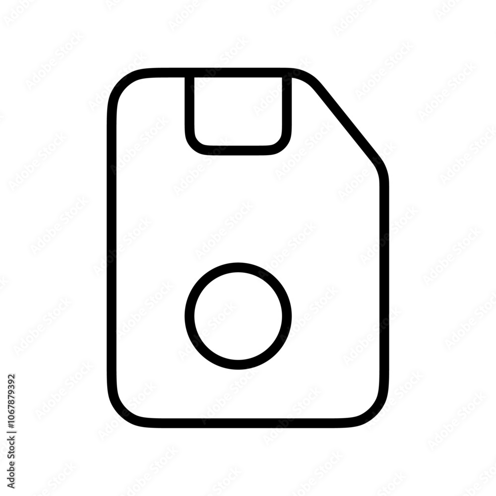 Floppy disk icon Outline set in black and white color Floppy disk icon Outline set in black and white color