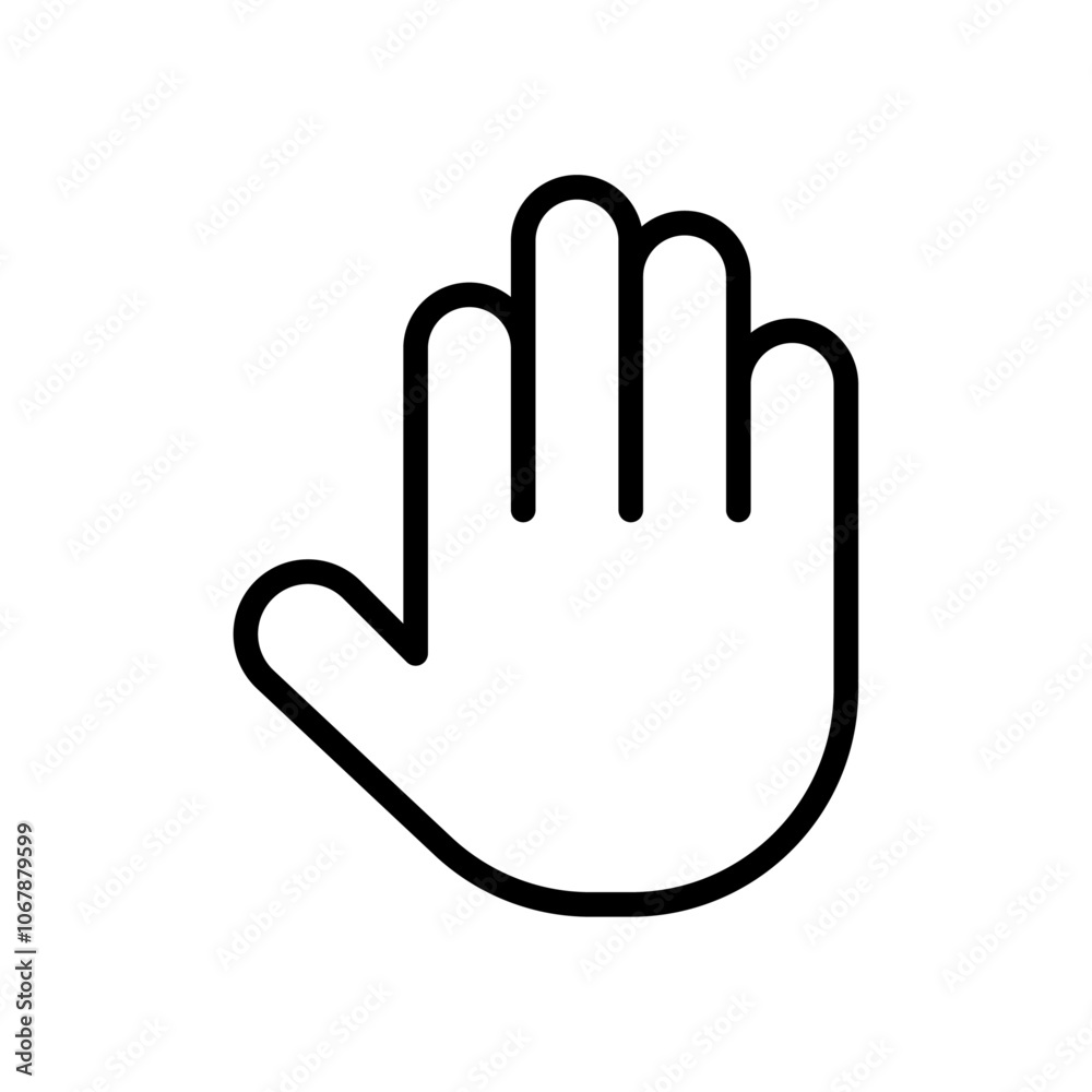 Hand icon Outline set in black and white color Hand icon Outline set in black and white color