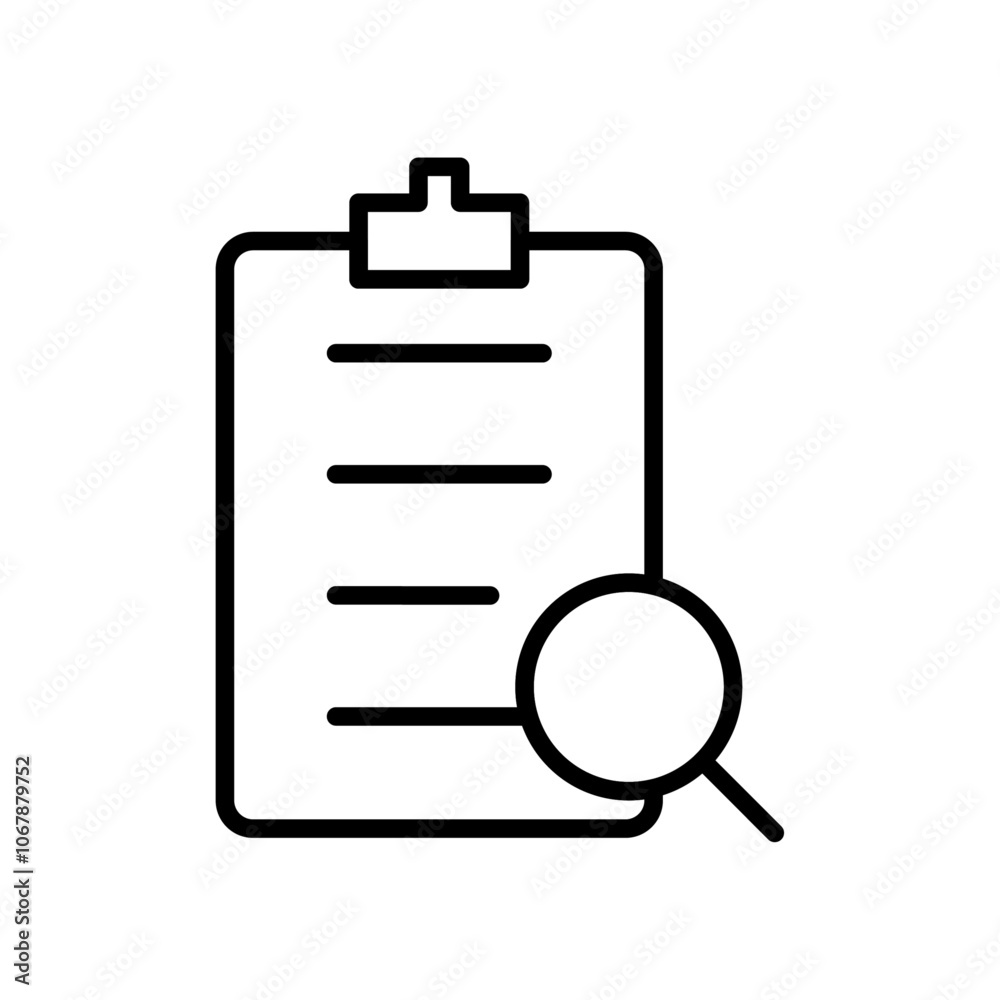 Inspection icon Outline set in black and white color Inspection icon Outline set in black and white color