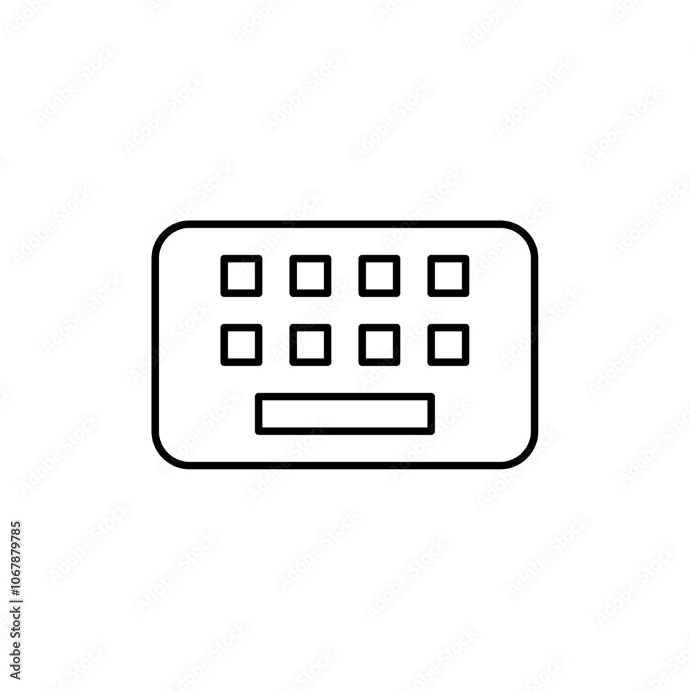 Keyboard icon Outline set in black and white color Keyboard icon Outline set in black and white color