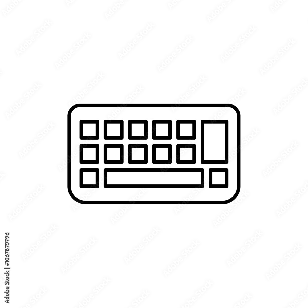 Keyboard icon Outline set in black and white color Keyboard icon Outline set in black and white color