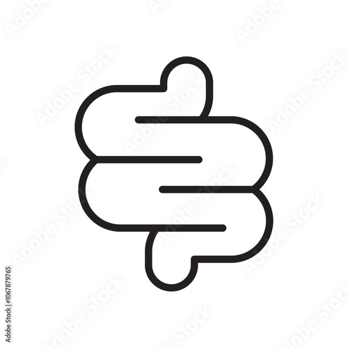 Intestine icon Outline set in black and white color