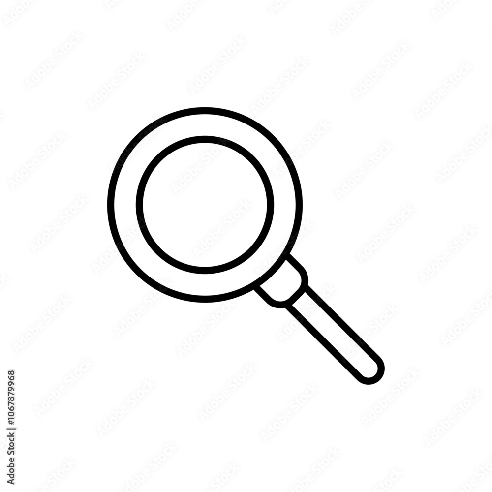 Loupe icon Outline set in black and white color