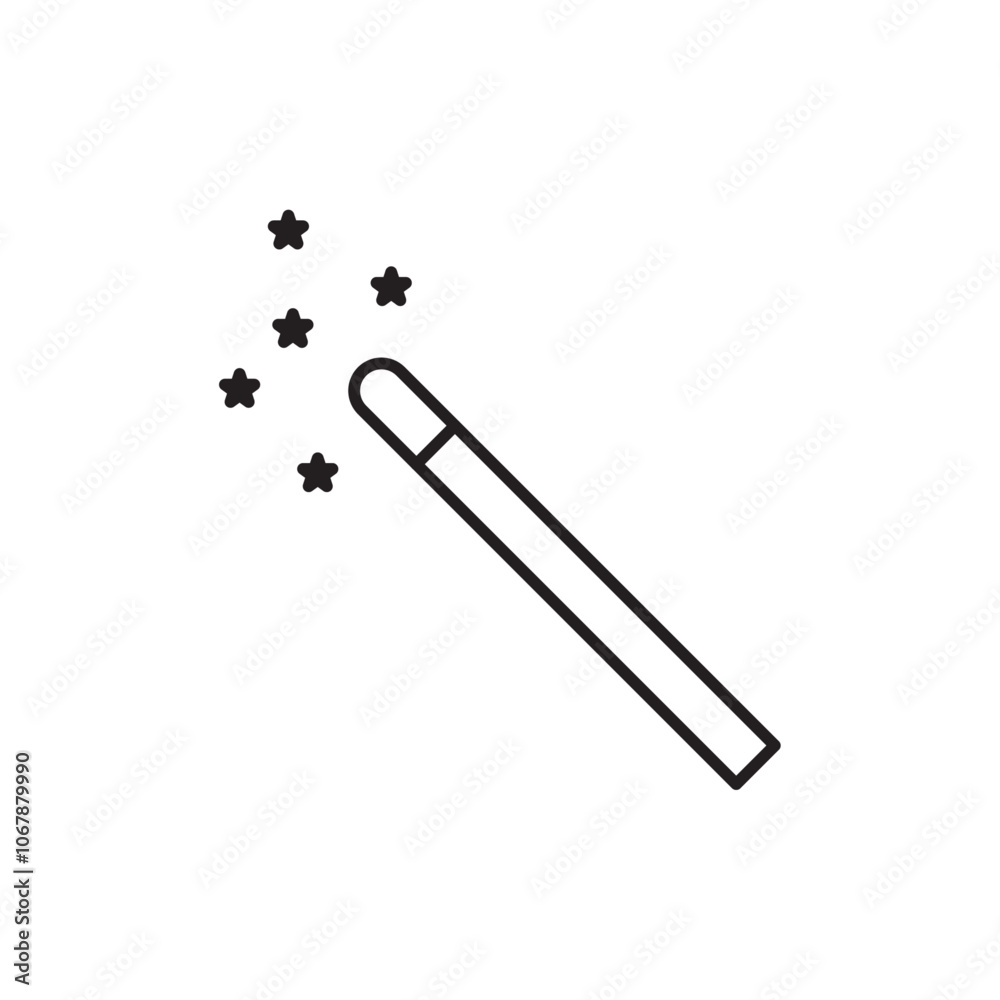 Magic icon Outline set in black and white color Magic icon Outline set in black and white color