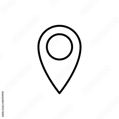 Location pin icon Outline set in black and white color