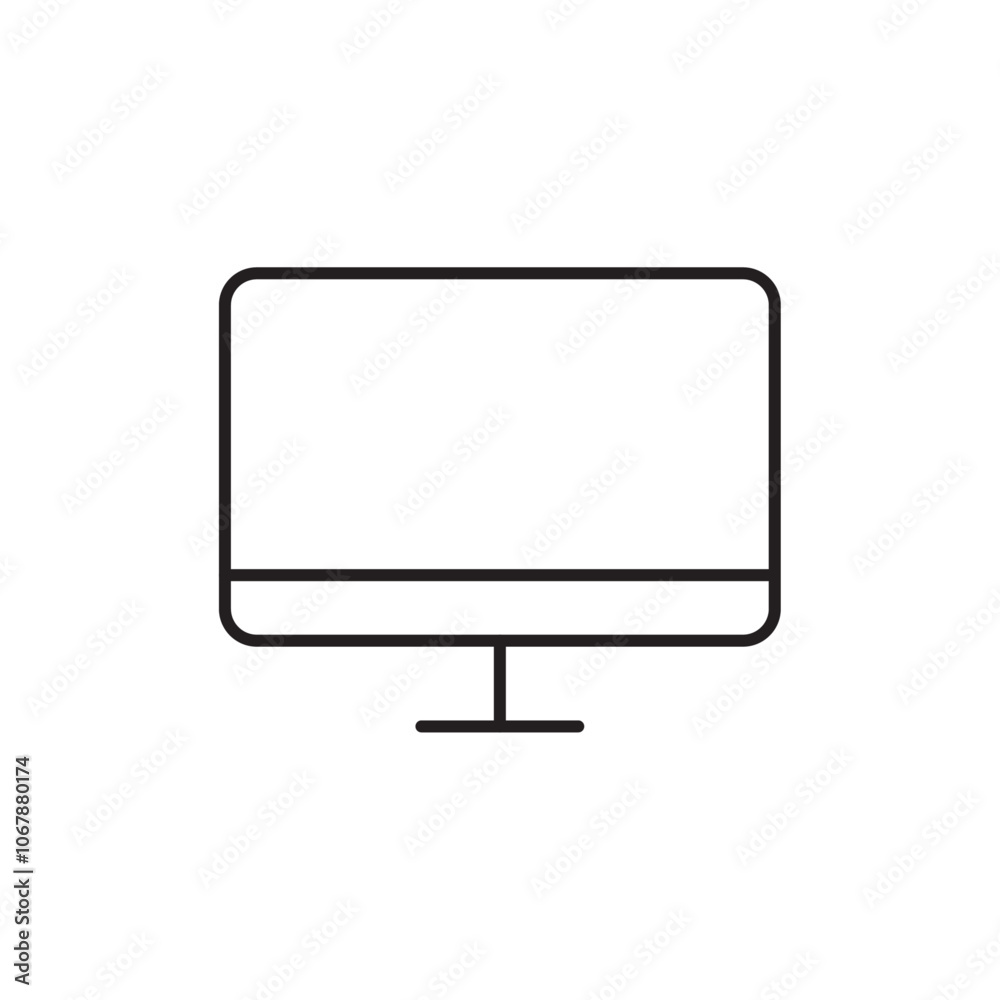 Monitor icon Outline set in black and white color Monitor icon Outline set in black and white color