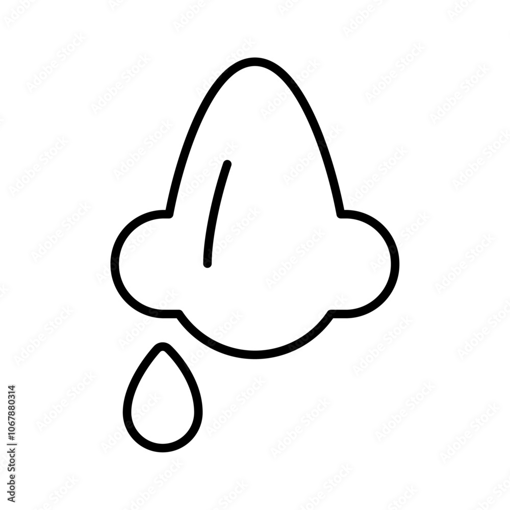 Nose icon Outline set in black and white color Nose icon Outline set in black and white color