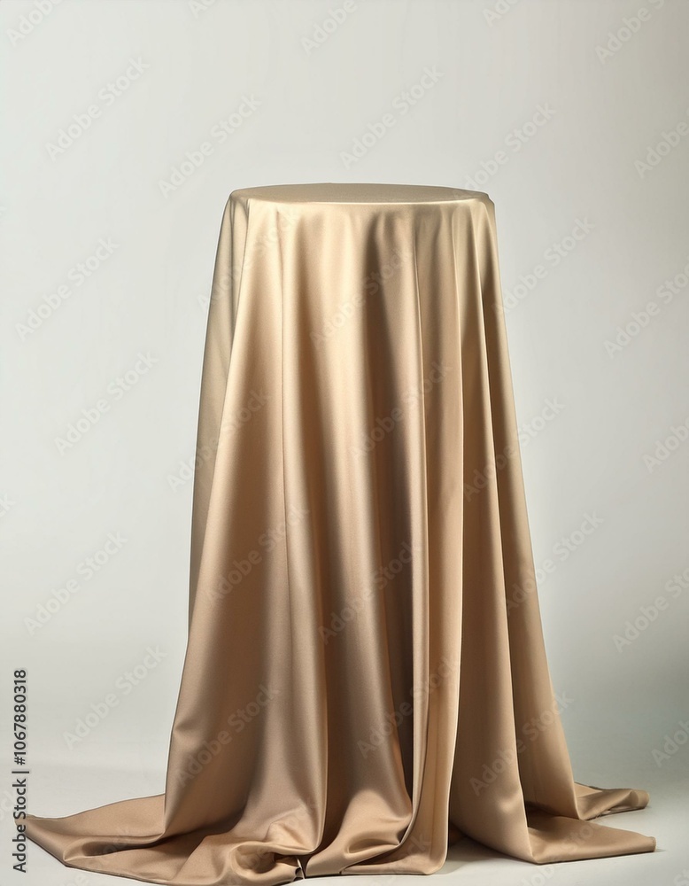 Table draped in beige cloth