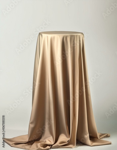 Table draped in beige cloth