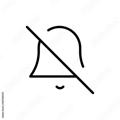 Notification off icon Outline set in black and white color