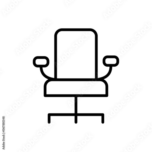 Office chair icon Outline set in black and white color