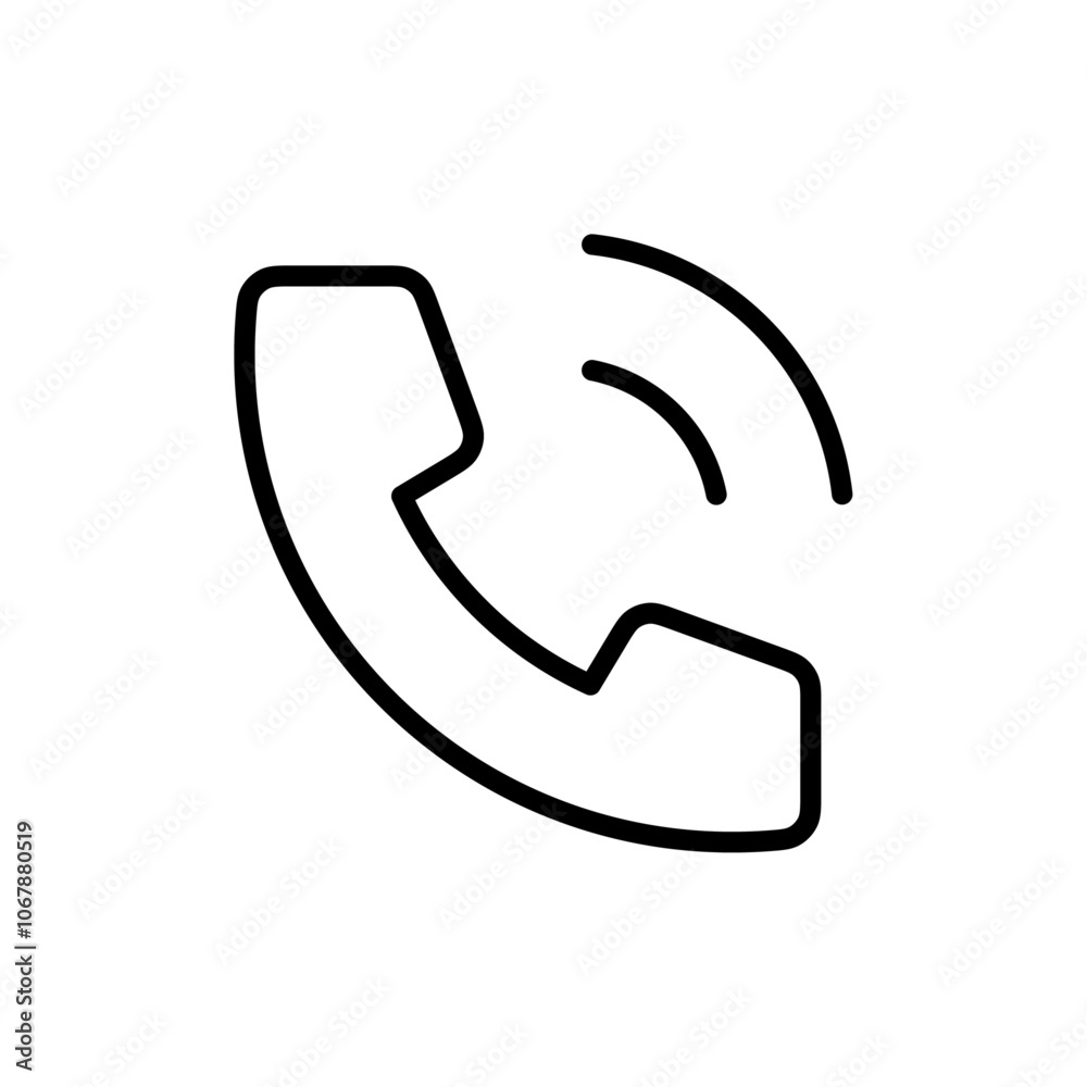 Phone call icon Outline set in black and white color Phone call icon Outline set in black and white color