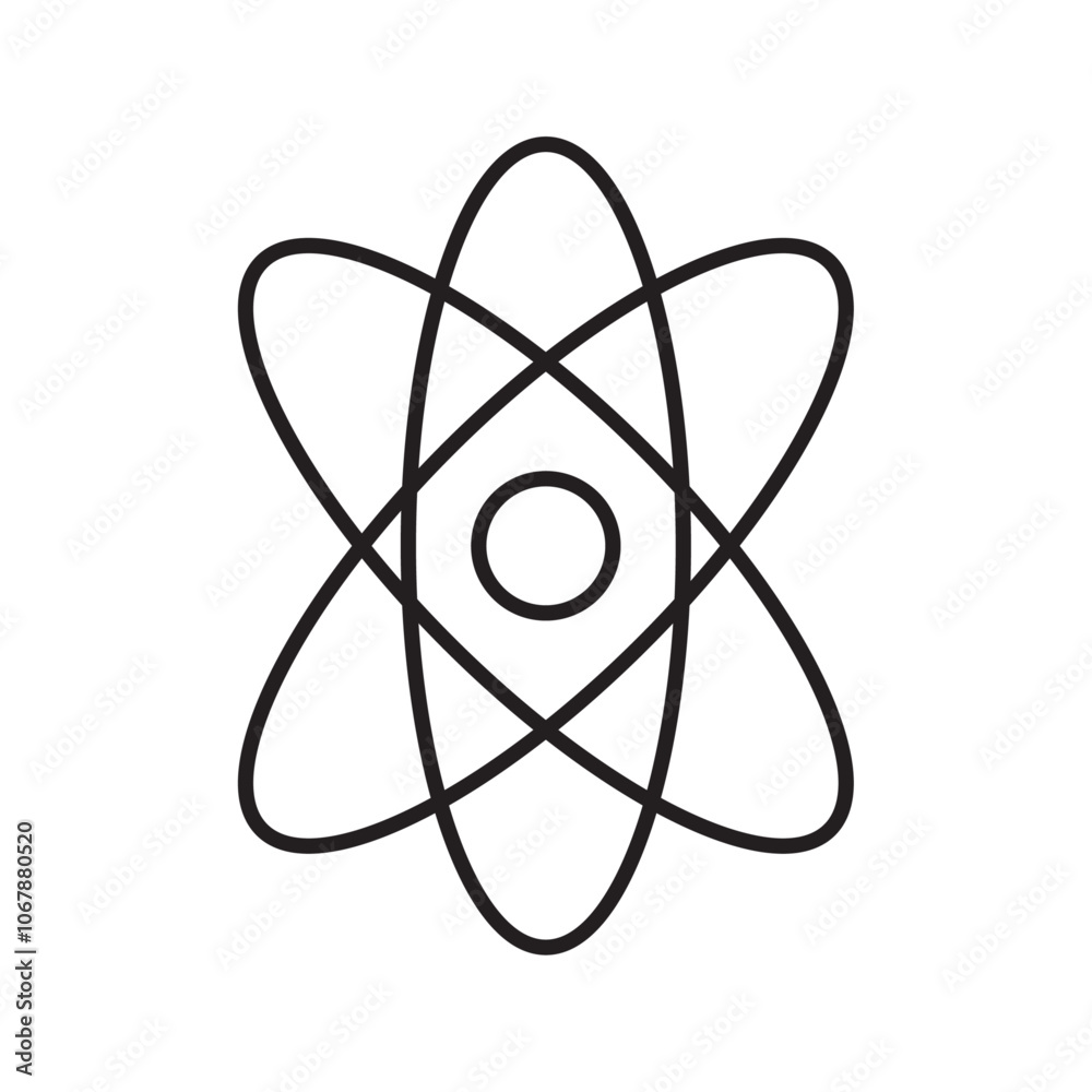 Physics icon Outline set in black and white color Physics icon Outline set in black and white color