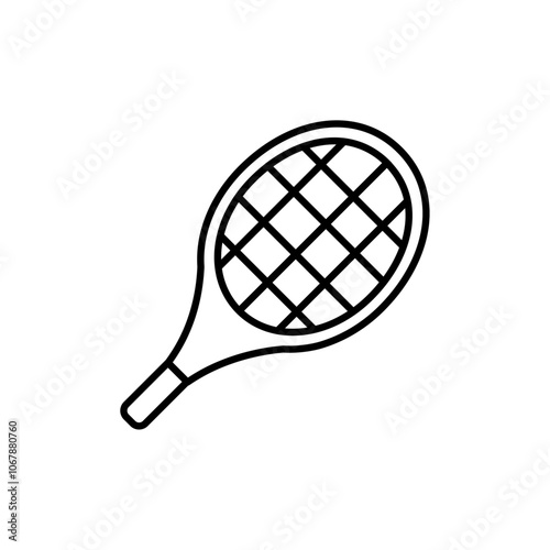 Racket icon Outline set in black and white color