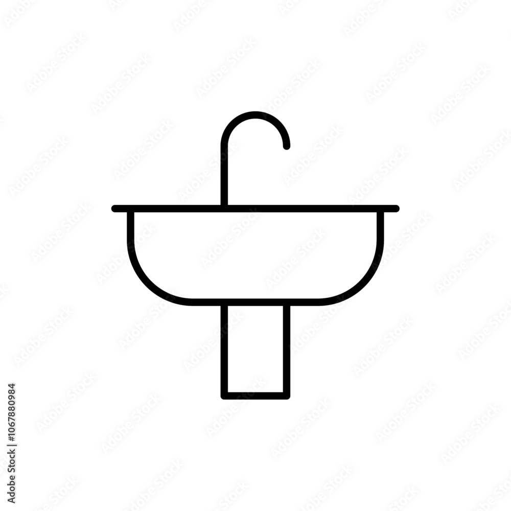 Sink icon Outline set in black and white color Sink icon Outline set in black and white color