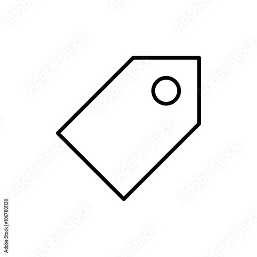 Tag icon Outline set in black and white color