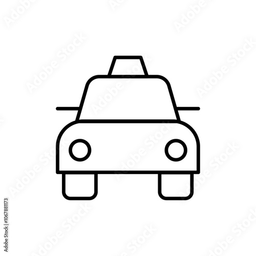 Taxi icon Outline set in black and white color