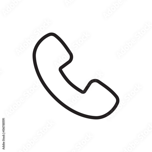 Telephone icon Outline set in black and white color