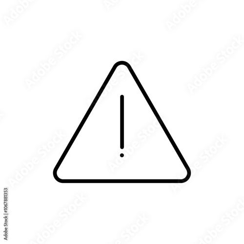 Warning icon Outline set in black and white color