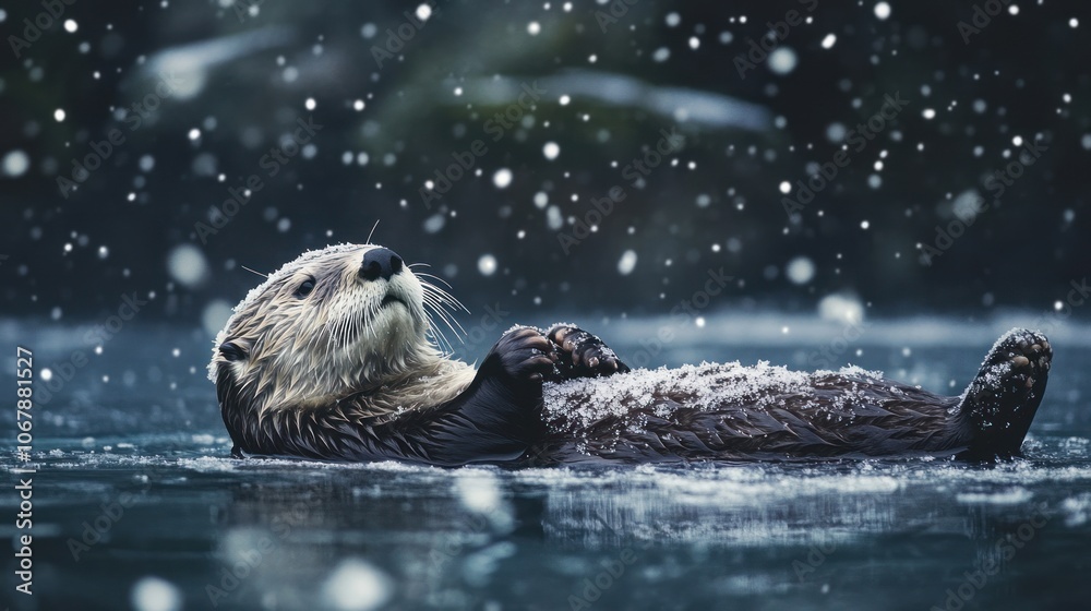 Obraz premium Otter in the Snow