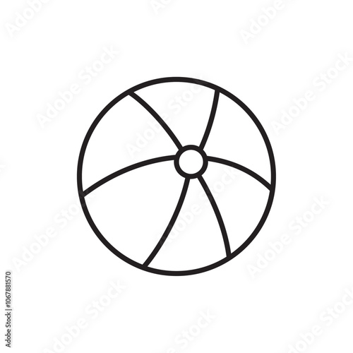 Beach ball icon Outline set in black and white color