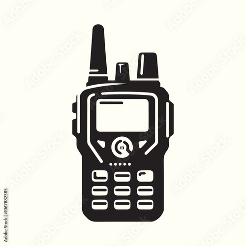 walkie talkie logo vector, walkie talkie silhouette vector icon black and white