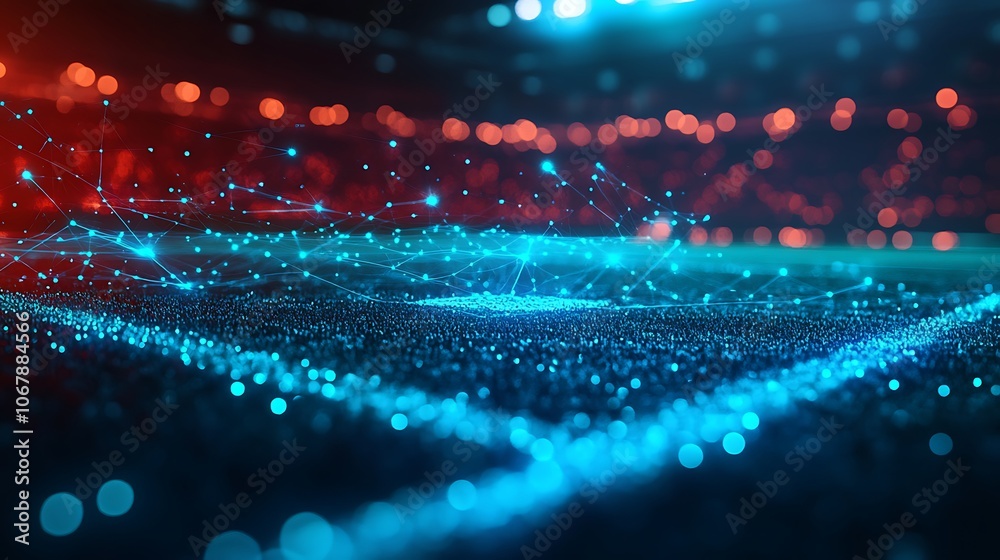 Obraz premium Explore the dynamic fusion of light and technology on the field