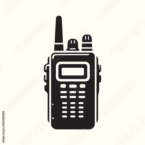 walkie talkie logo vector, walkie talkie silhouette vector icon black and white