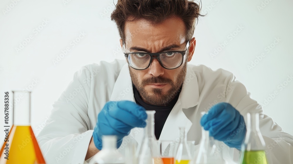 Researcher Conducting Experiments in Laboratory Researcher Conducting Experiments in Laboratory