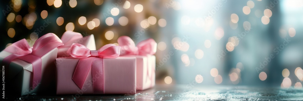 Gift box for holiday closeup view