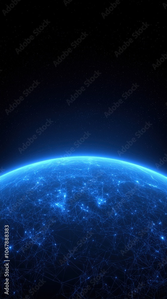 Fototapeta premium Digital Earth Network Connections Global Communication Concept